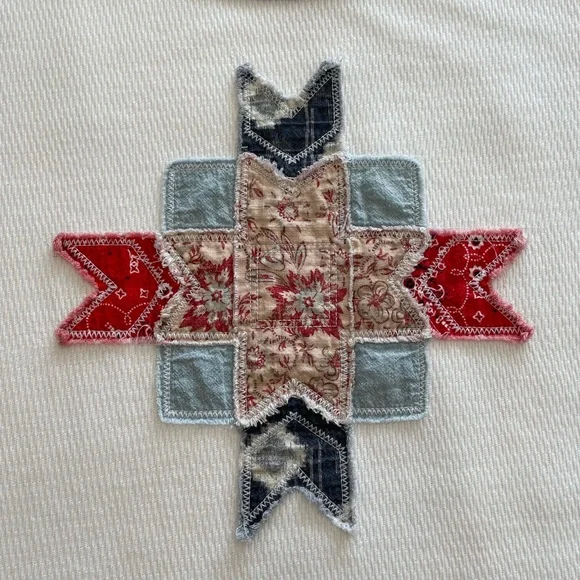 Free People We The Free Lone Star Patchwork Long Sleeve Thermal Top Small - Picture 8 of 12